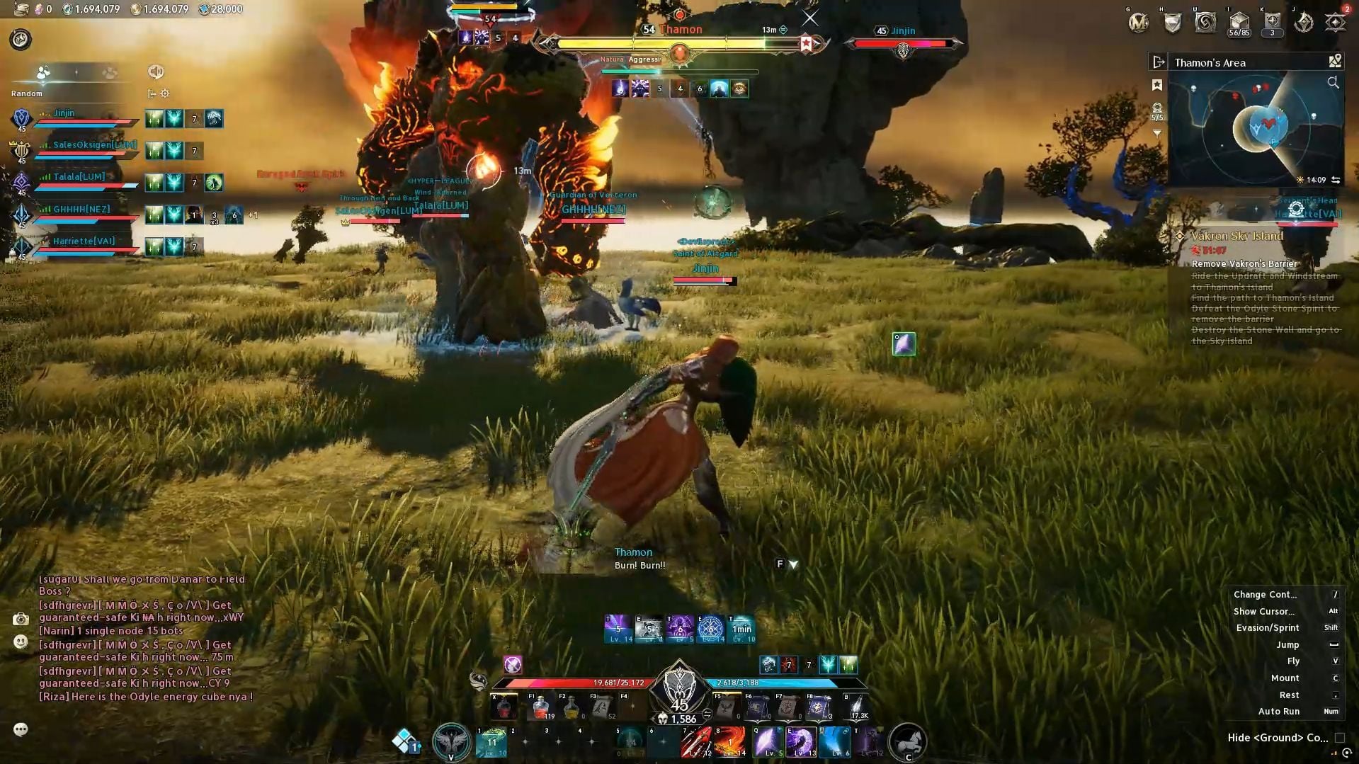 Red color on Thamon, so physical attacks will heal it (Image via NC)