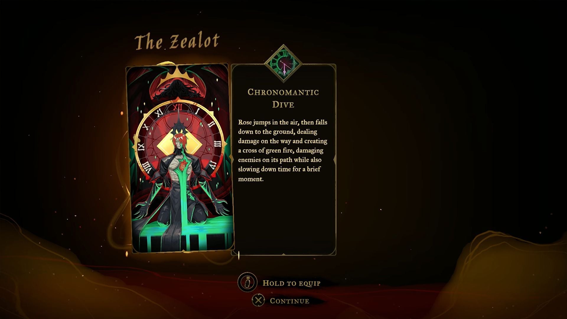 Rose gets the Chronomantic Dive spell from The Zealot Arcana card (Image via KONAMI || YouTube/@CGInferno)