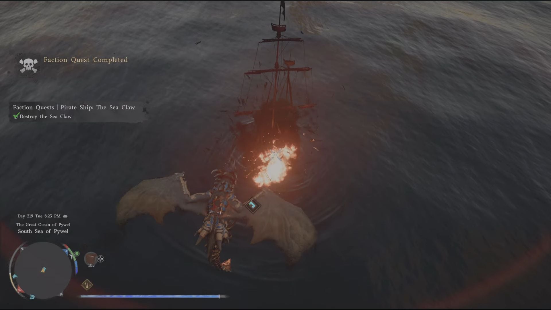 Taking down the Sea Claw in Crimson Desert DLC (Image via Pearl Abyss || YouTube/@manugames92)