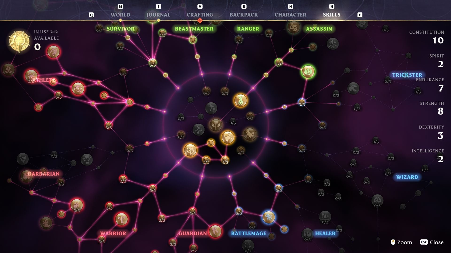 Complete skill tree setup for the Tank build (Image via Keen Games)