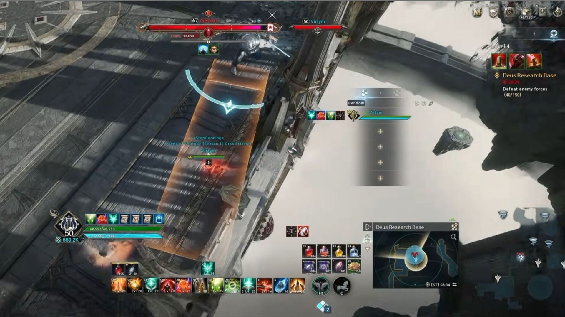 Marked player and the lingering DoT attack in Aion 2 (Image via NC || YT@Madsin)