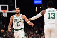 Jayson Tatum and Paul George are combining for 50 points per game despite the Celtics still settling into their new rotation - Source: Imagn