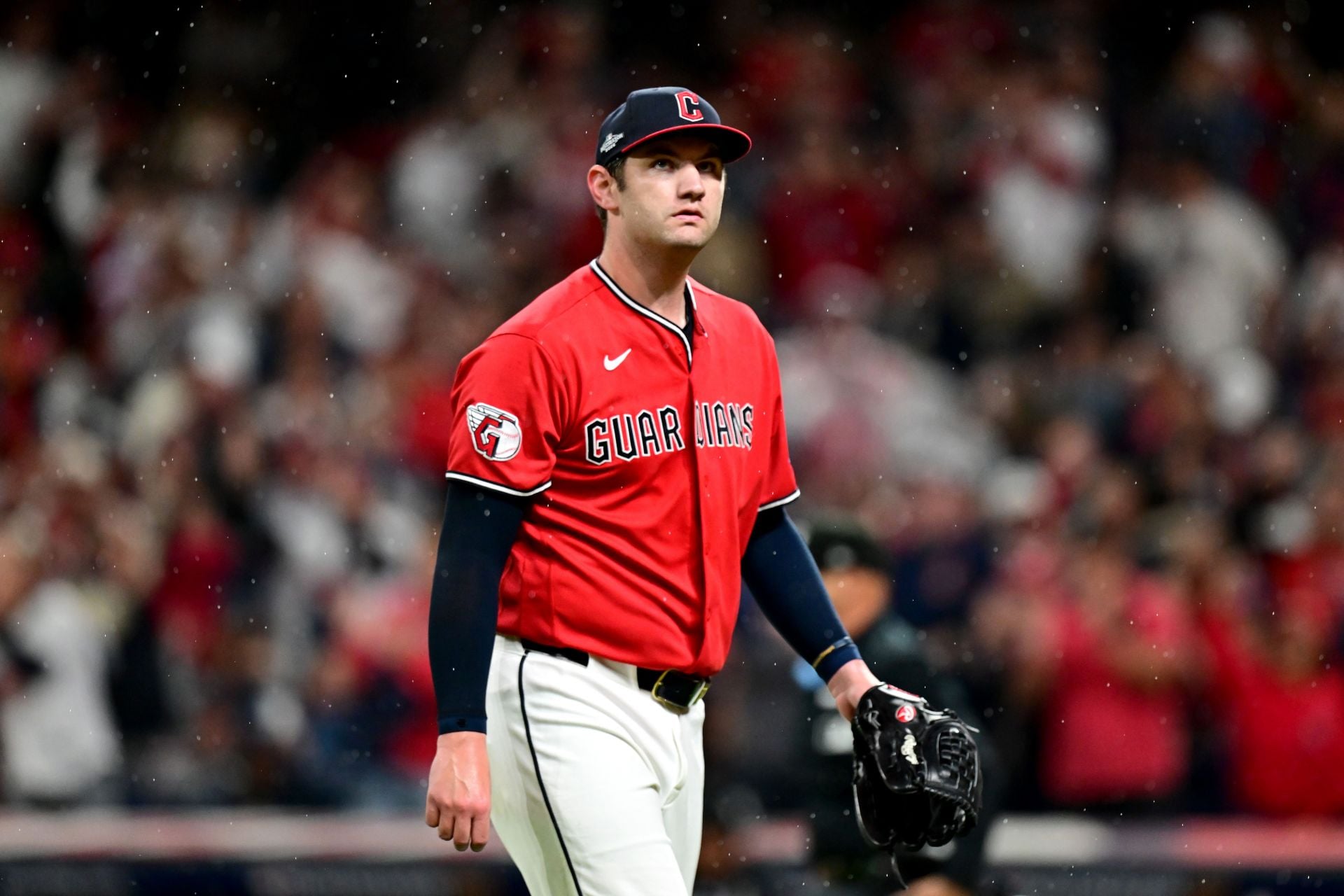 Gavin Williams' girlfriend Taylor Jones receives 2-word message from Jo Adell's fiancee after the Guardians pitcher's stunning ALDS Game 5 performance