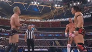 Kazuchika Okada going against Kyle Fletcher and Konosuke Takeshita (Image via YouTube @AEW)