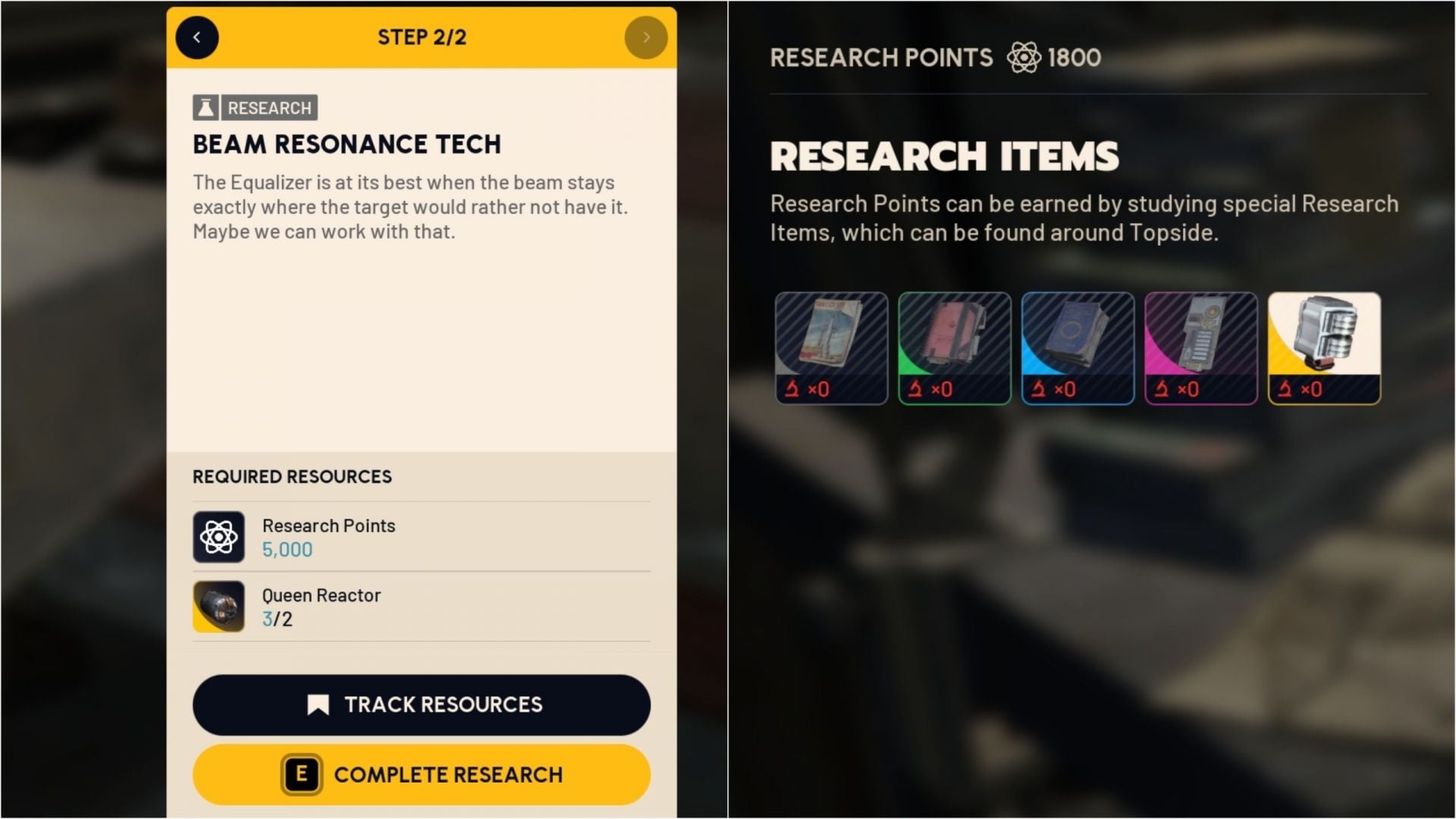 Acquire 5000 Research Points for Beam Resonance Tech (Image via SK Gaming || Embark Studios)