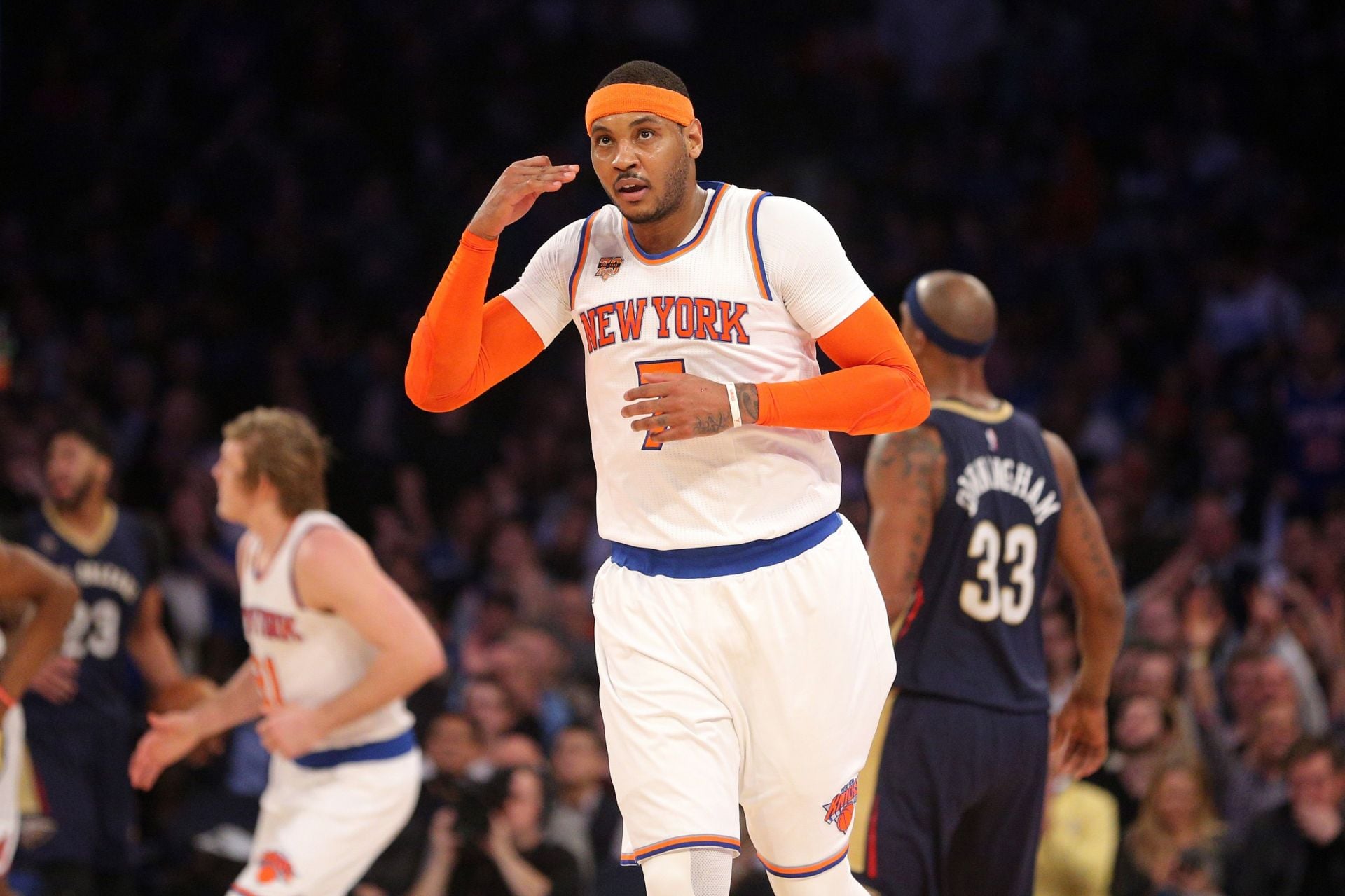 His former teammate inspired Carmelo Anthony's celebration - Image Source: IMAGN.