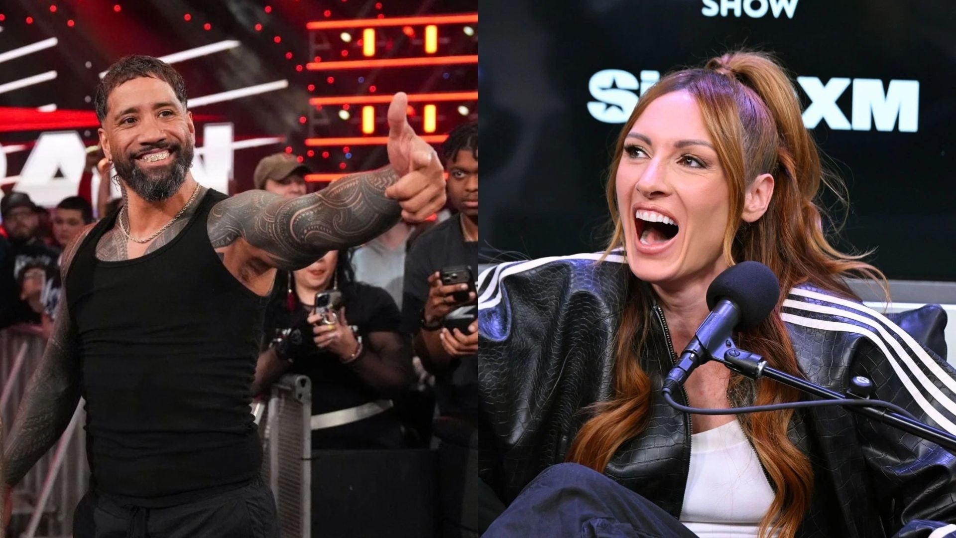 Jey Uso & Becky Lynch break character for WWE fan; Bloodline member - "This is my lil homie Jaxson"