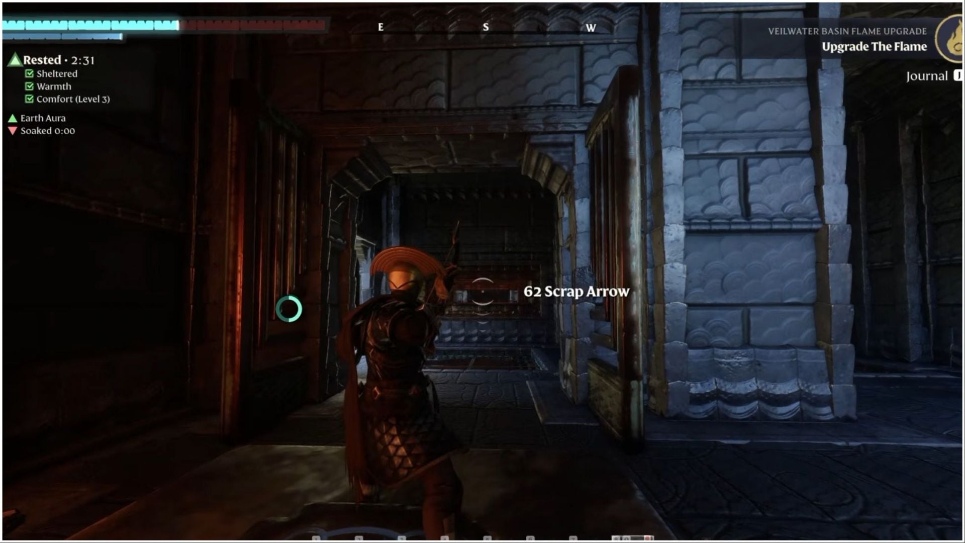 Shooting an arrow through the gap at the hidden switch