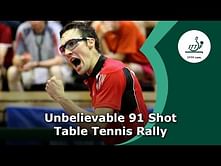 Watch: Incredible never-ending 91-shot table tennis rally leaves fans spellbound