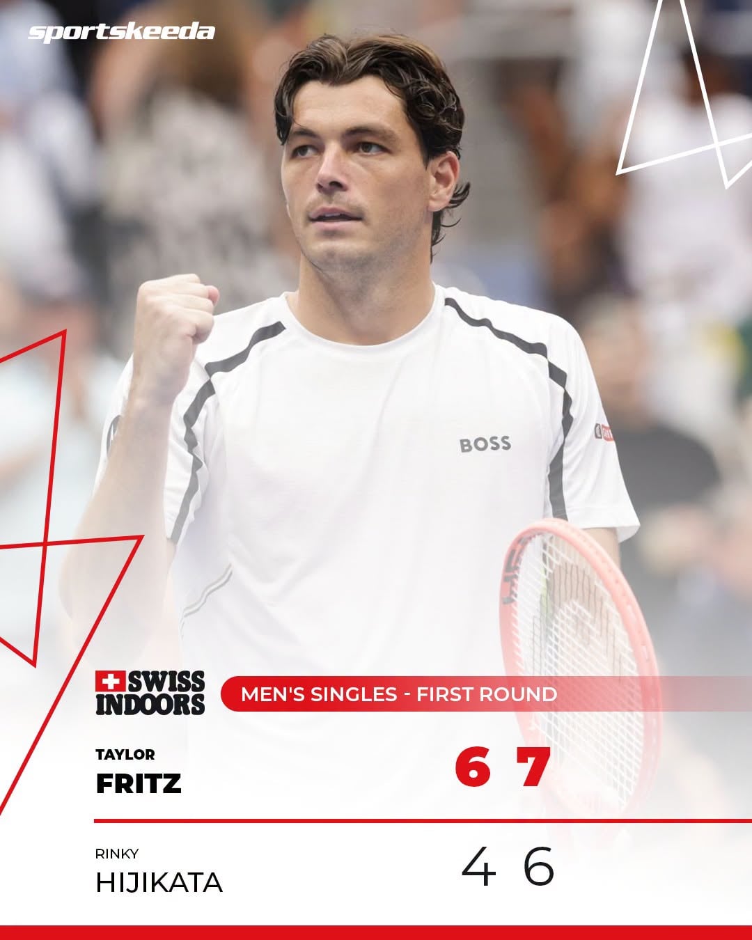 Taylor Fritz gets the job done with a straight-sets win in Basel! 👏 Next: Denis Shapovalov for a spot in the quarterfinals. 🔥