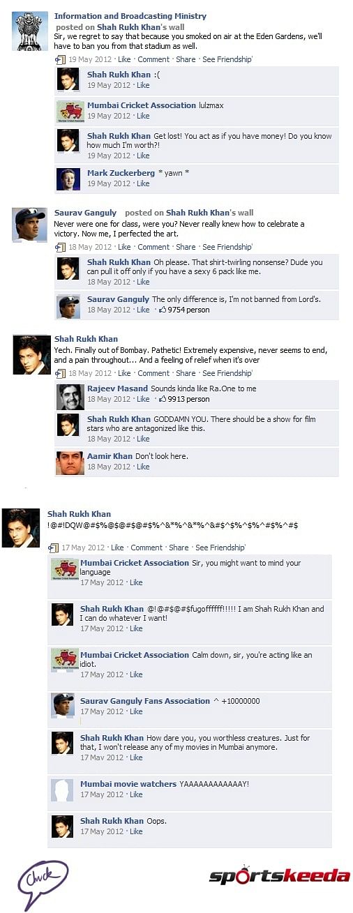 SRK's Facebook wall conversations