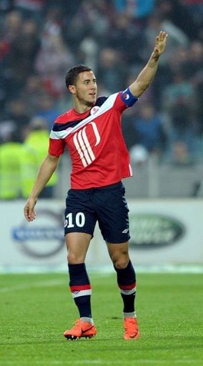 Eden Hazard on Sunday bade farewell to outgoing champions Lille