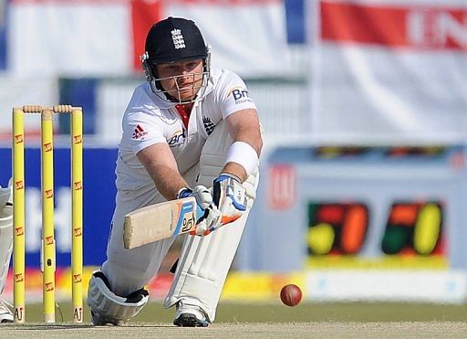 England&#039;s batsman Ian Bell plays a shot
