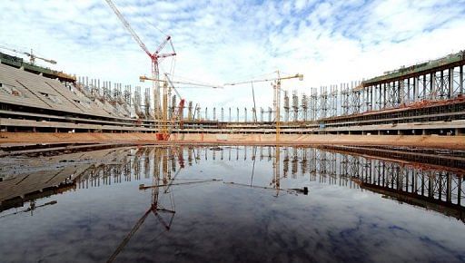 Brasilia&#039;s National Stadium, under construction for the FIFA World Cup Brazil 2014 is pictured May 14