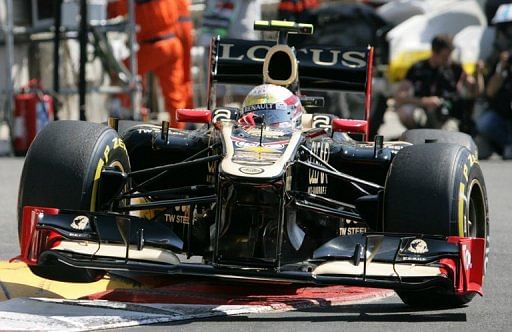 Romain Grosjean drives during first practice session at the Circuit de Monaco in Monte Carlo