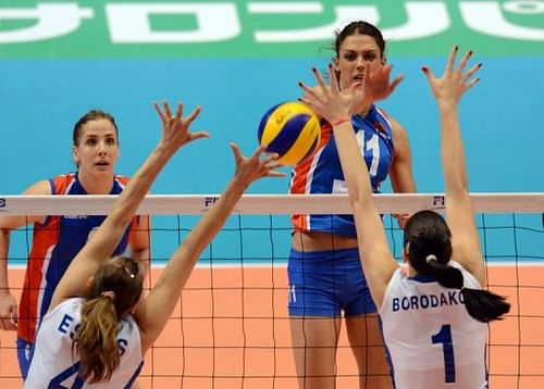 The Russian women lost a set for the first time in the competition before winning