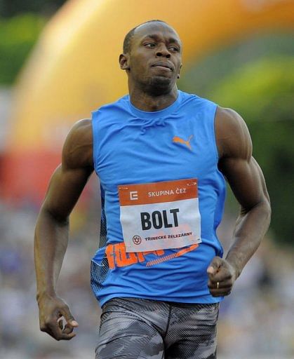 Usain Bolt in competition on May 25