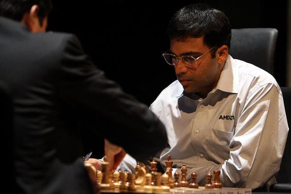 Former World Chess Champion Viswanathan Anand with his wife Aruna and son  Akhil arrives at