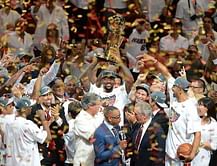 Season of turmoil ends with Heat celebration
