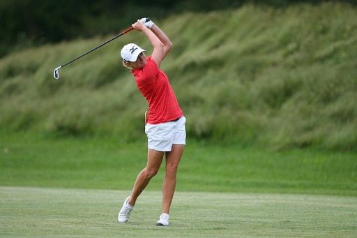 Stacy Lewis shares the first round lead with Mika Miyazato at the ShopRite LPGA Classic