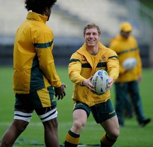 Flanker David Pocock (L) will lead the Wallabies for the first time in a team containing five uncapped players