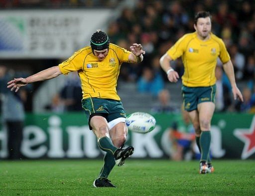 Wallabies center Berrick Barnes at the 2011 Rugby World Cup final