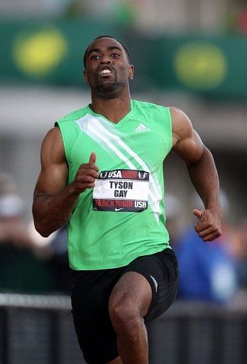 Tyson Gay, a three-time world champion making a comeback from a long layoff after hip surgery