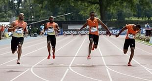 Gay returns to win 100-meter "B" race