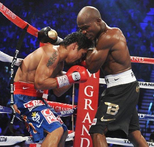 Pacquiao (left) said he was so sure he had won the match that he didn&#039;t pay attention as the results were read out