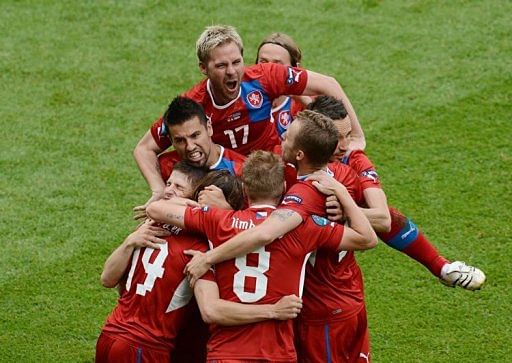 Czech players celebrate