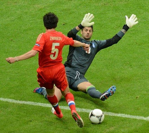 Greece in Euro 2012 quarters after foiling Russia