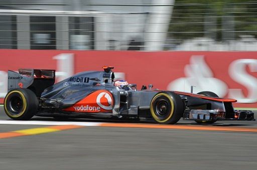 Jenson Button during the practice on Saturday