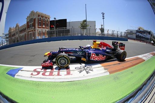 Vettel races around the track on Saturday