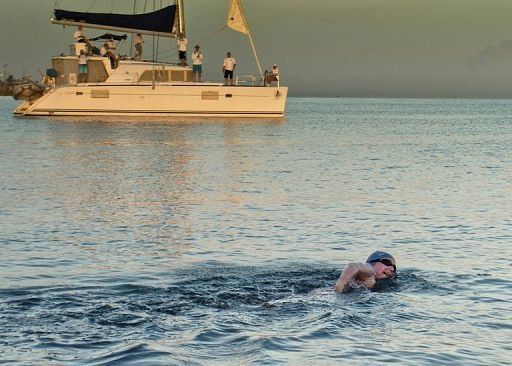 Palfrey jumped into the sea at the Hemingway International Yacht Club in western Havana