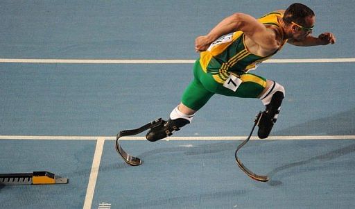 Double amputee sprinter Oscar Pistorius is pictured in 2011