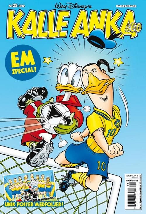 Zlatan Ibrahimovic drawn as a duck in latest Euro 2012 issue of “Kalle Anka”