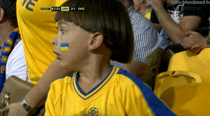 Young Ukrainian fan goes crazy for Shev’s goal