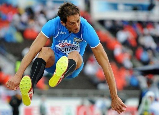 Italy&#039;s Fabrizio Donato competes in the men&#039;s triple jump final