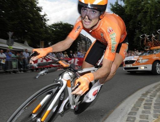 Sanchez, who rides for Euskaltel, came down hard on his shoulder
