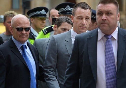 Terry (second right) allegedly used a racist slur against Ferdinand