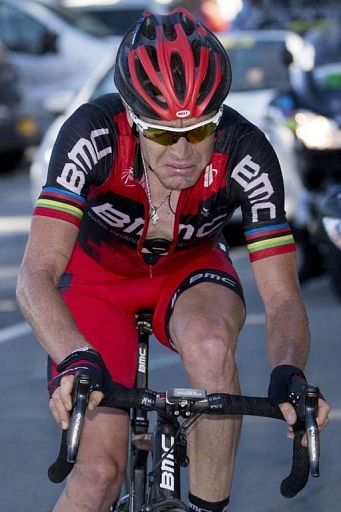 Australia&#039;s Cadel Evans rides at the end of the eleventh stage
