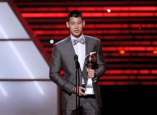 Jeremy Lin accepts the Best Breakthrough Athlete award onstage during the 2012 ESPY Awards