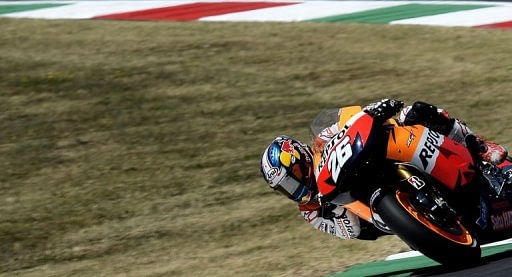 Spain&#039;s Dani Pedrosa rides his Honda