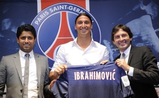 Ibrahimovic joins the big-spending Ligue 1 side on a three-year contract from AC Milan