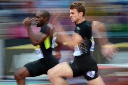 Christophe Lemaitre (R) run the third fastest 200m time of the year in 19.91sec in London last week