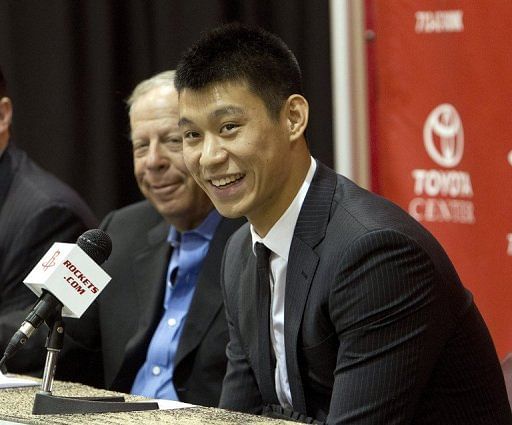 Jeremy Lin, 23, was introduced on Thursday at the team&#039;s practice facility as the newest member of the Houston Rockets