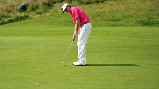 Brandt Snedeker of the US putts on the 4th green