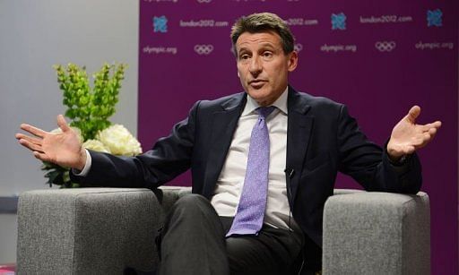 Sebastian Coe gives an interview with AFP in London