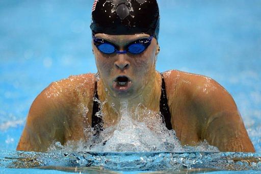 US swimmer Elizabeth Beisel competes in the women&#039;s 400m individual medley final