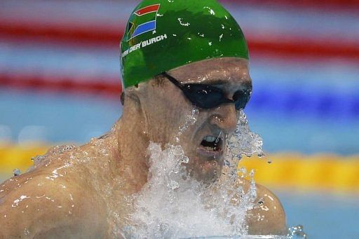 South Africa&#039;s Cameron Van der Burgh competes in the men&#039;s 100m breaststroke final